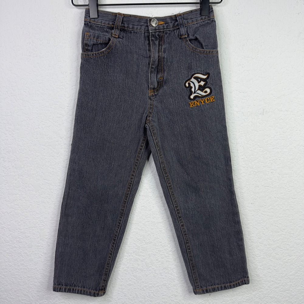Vintage Enyce Jeans Kids 5/6 Gray 90s Y2K Streetwear Embroidered Hip‎ Hop Baggy